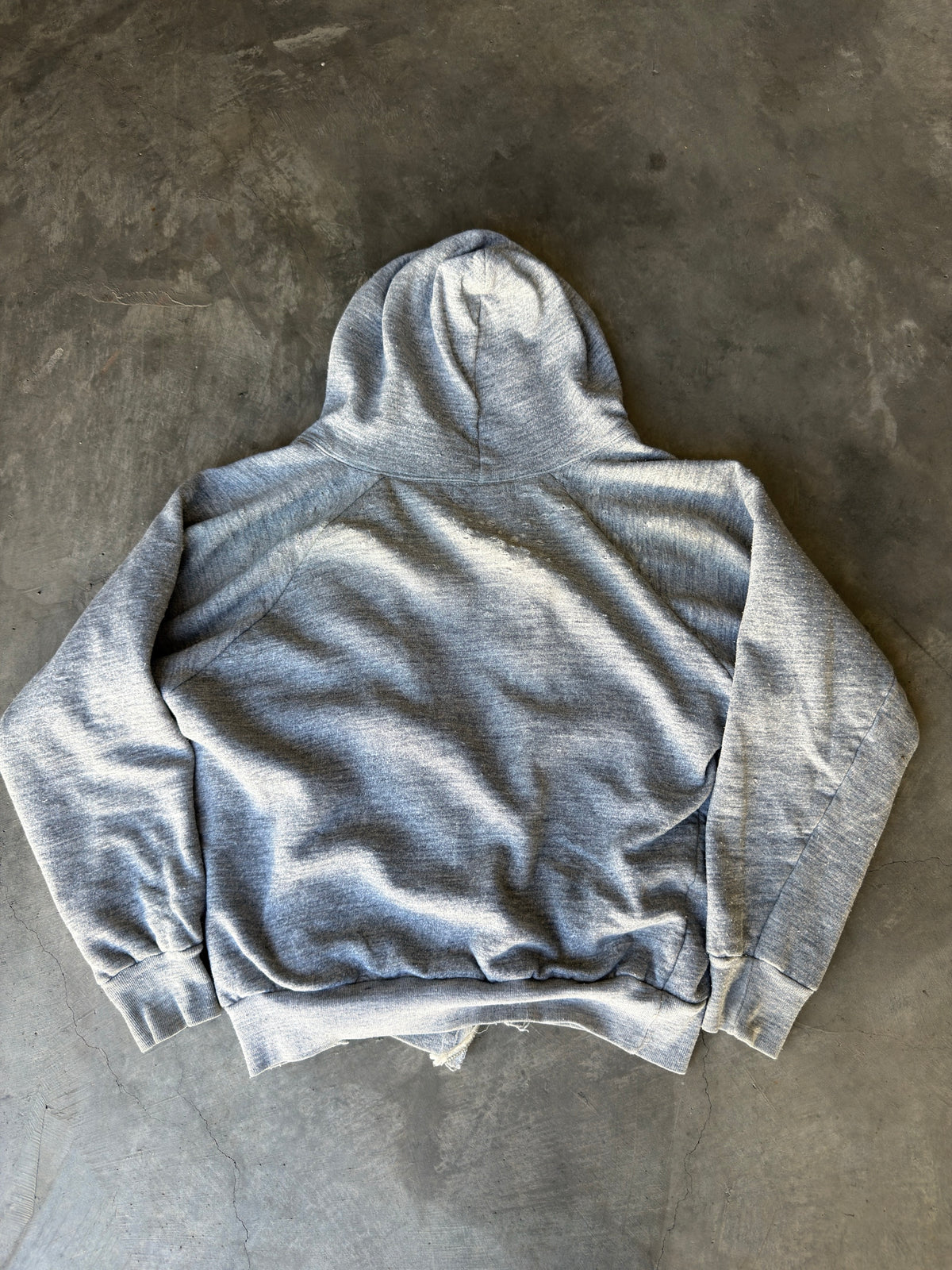 70s thermal lined heather grey zip up