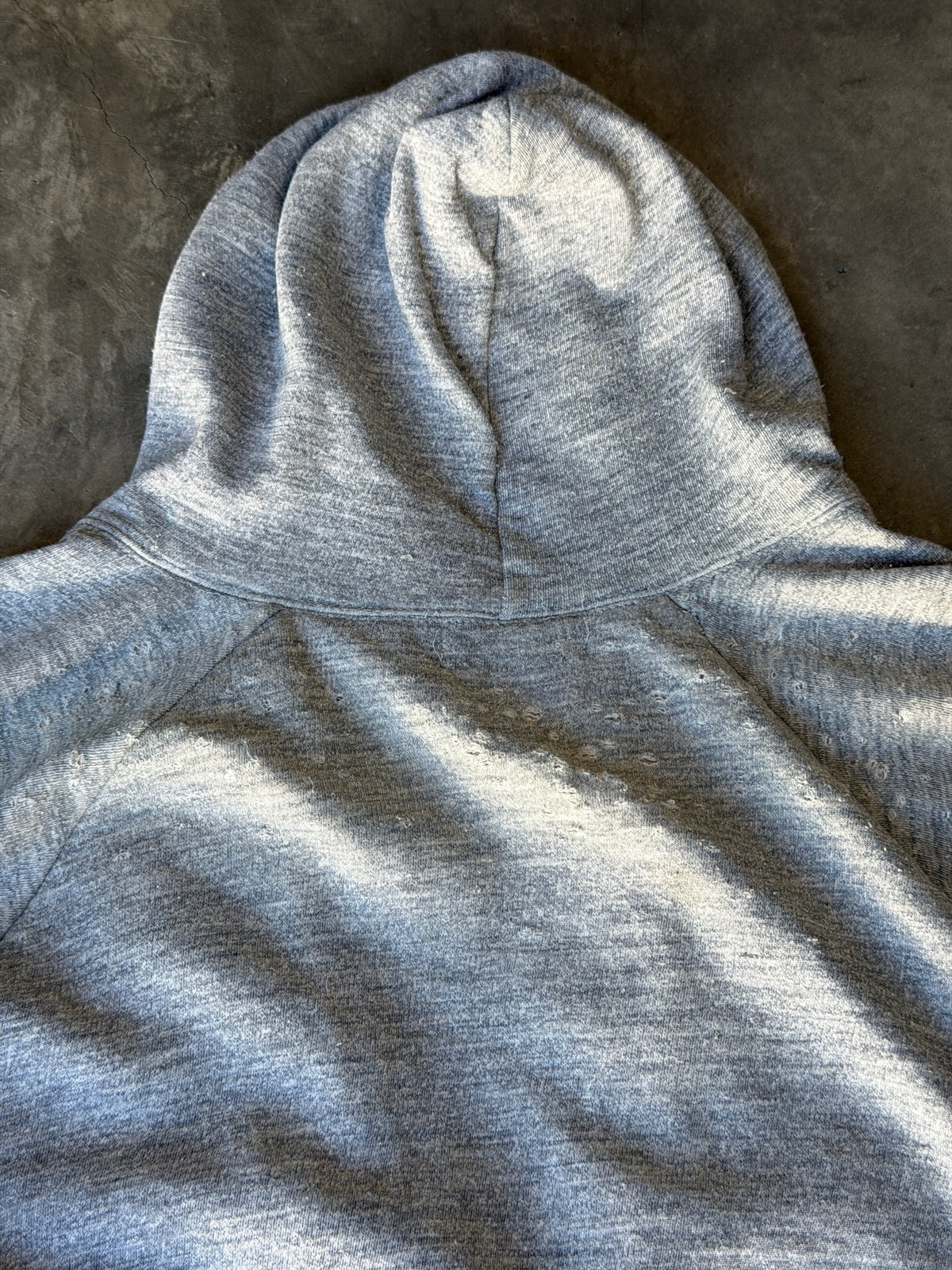 70s thermal lined heather grey zip up