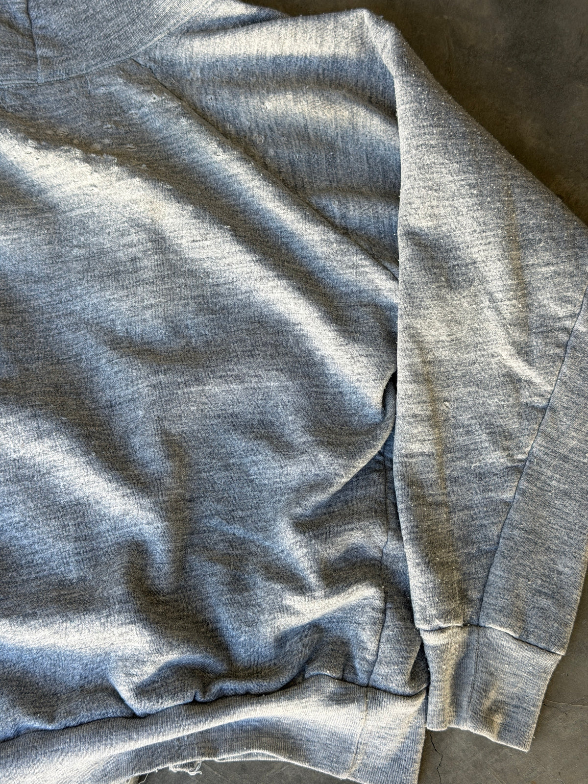 70s thermal lined heather grey zip up
