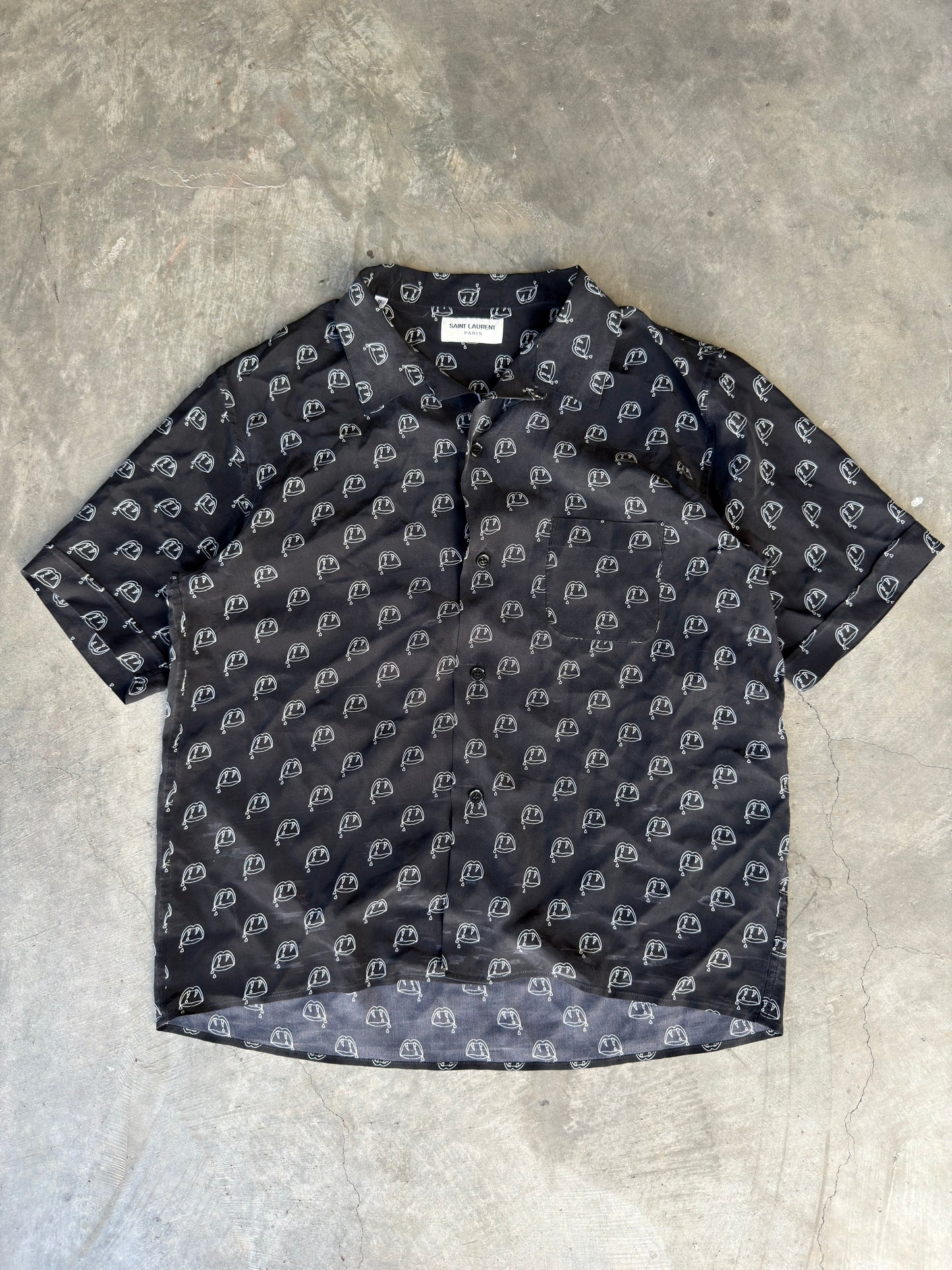 saint laurent paris blood luster button up