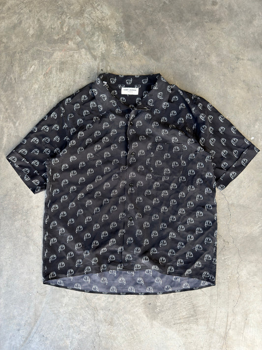 saint laurent paris blood luster button up