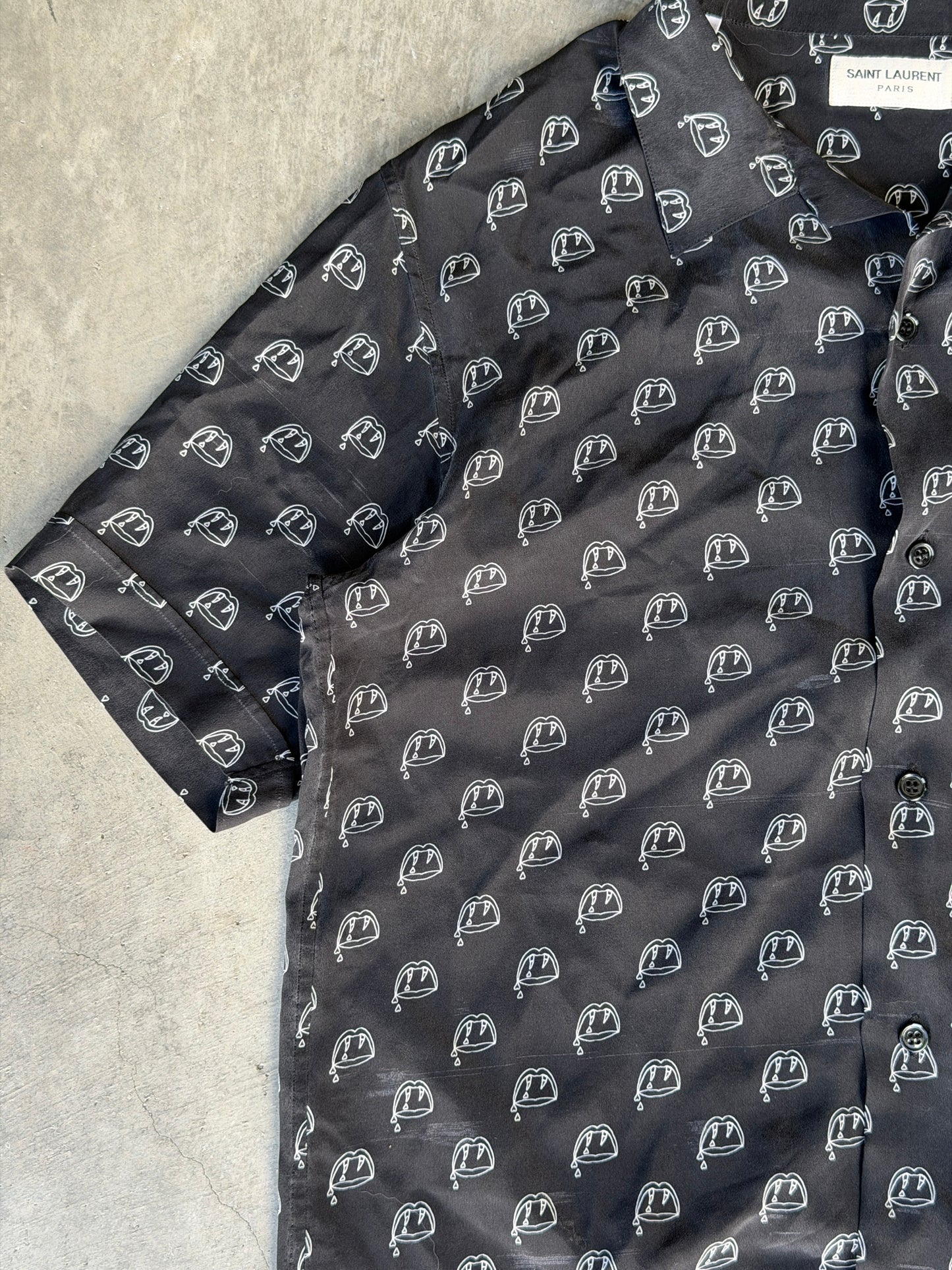 saint laurent paris blood luster button up