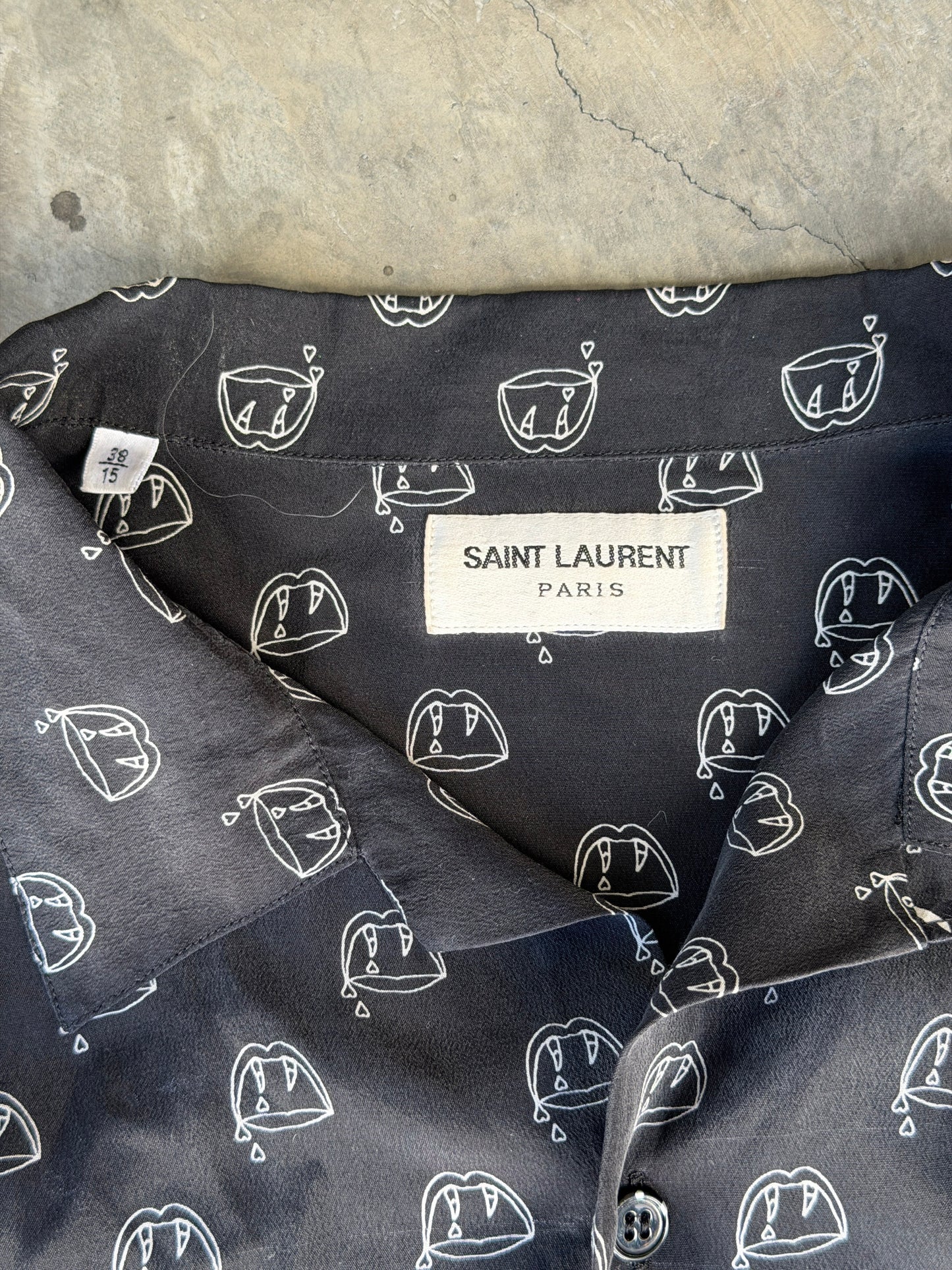 saint laurent paris blood luster button up