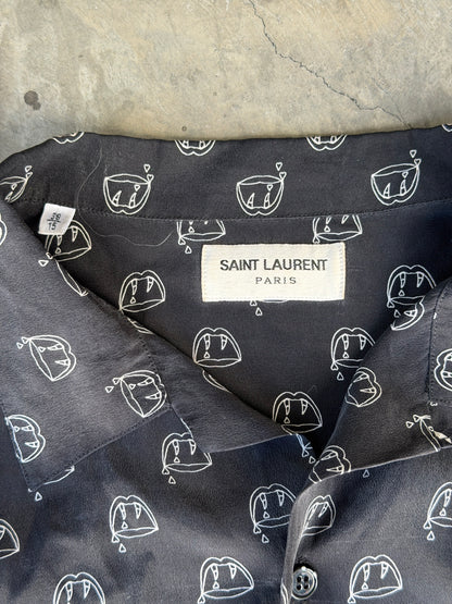 saint laurent paris blood luster button up