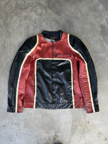 Prada Leather Padded Biker Jacket