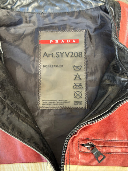 Prada Leather Padded Biker Jacket