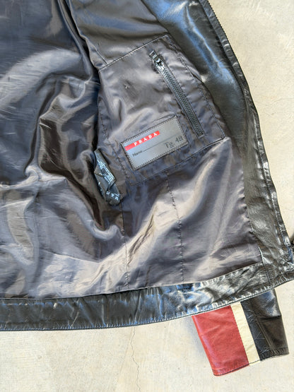 Prada Leather Padded Biker Jacket