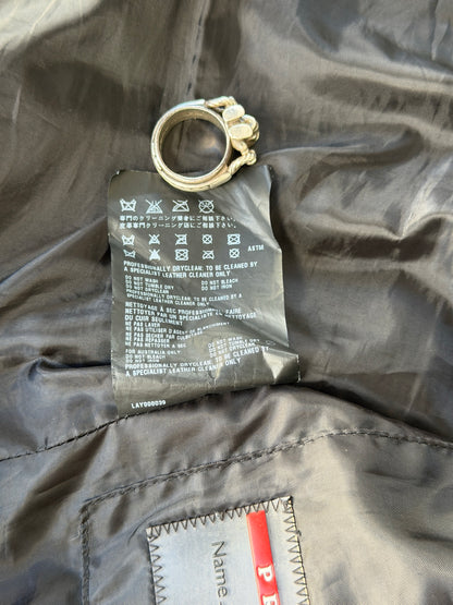 Prada Leather Padded Biker Jacket