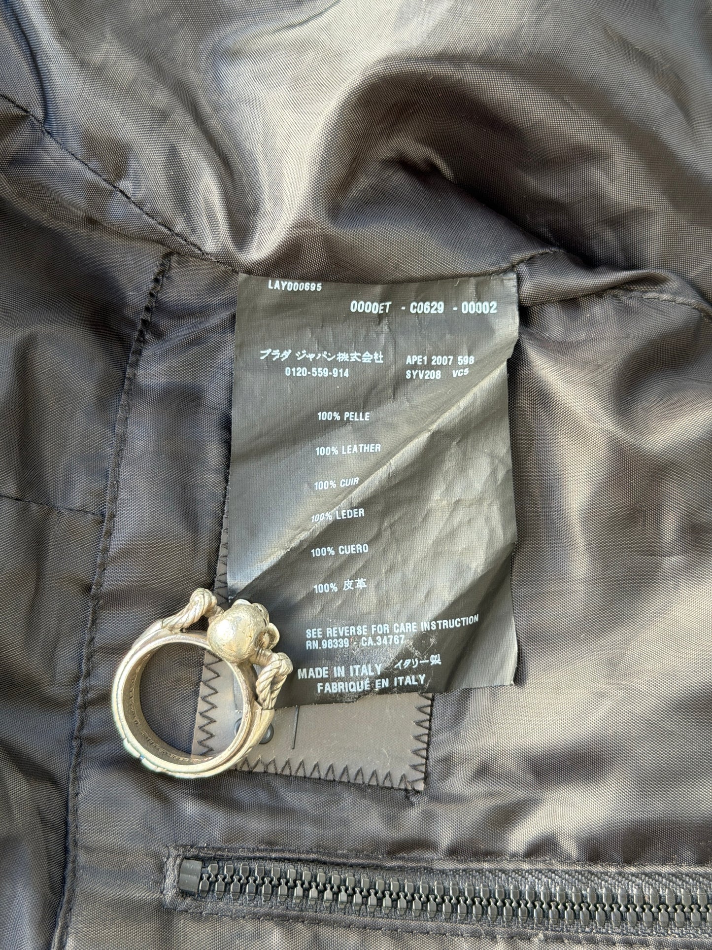 Prada Leather Padded Biker Jacket