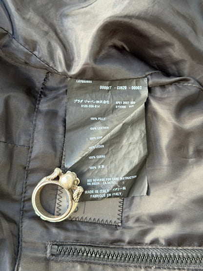 Prada Leather Padded Biker Jacket