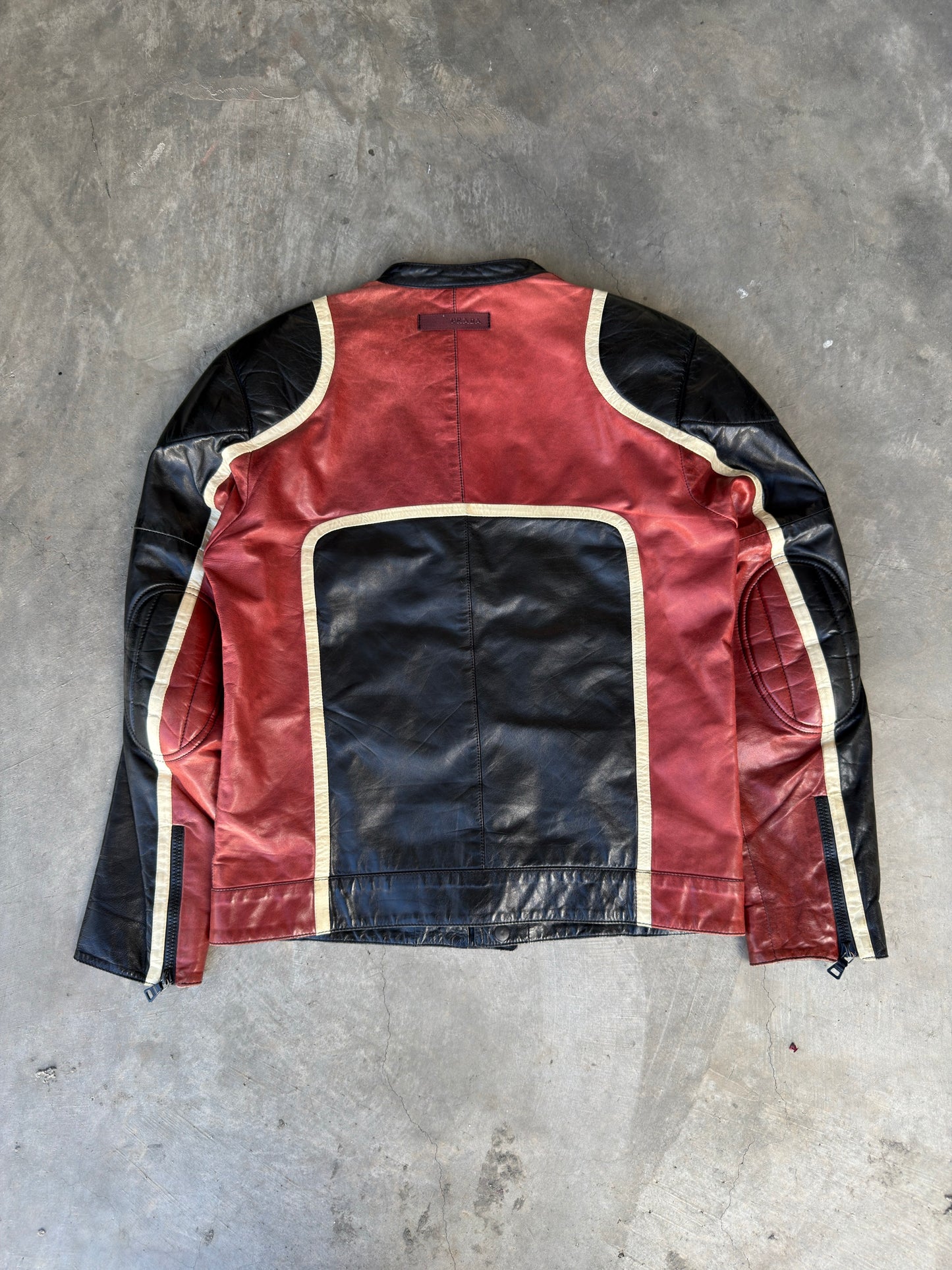 Prada Leather Padded Biker Jacket