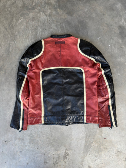 Prada Leather Padded Biker Jacket