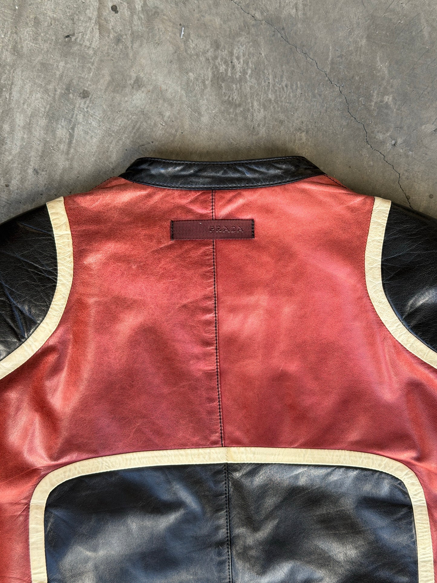 Prada Leather Padded Biker Jacket