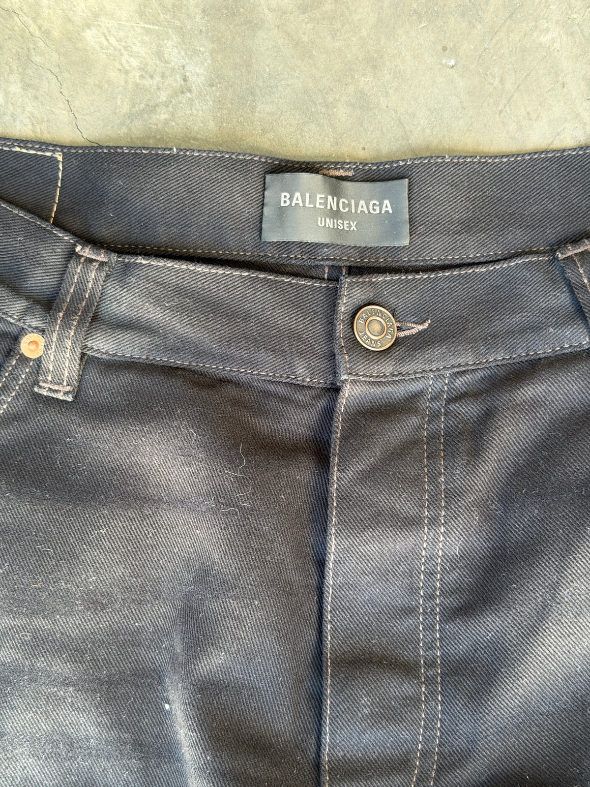 Balenciaga Black Baggy Destroyed Denim