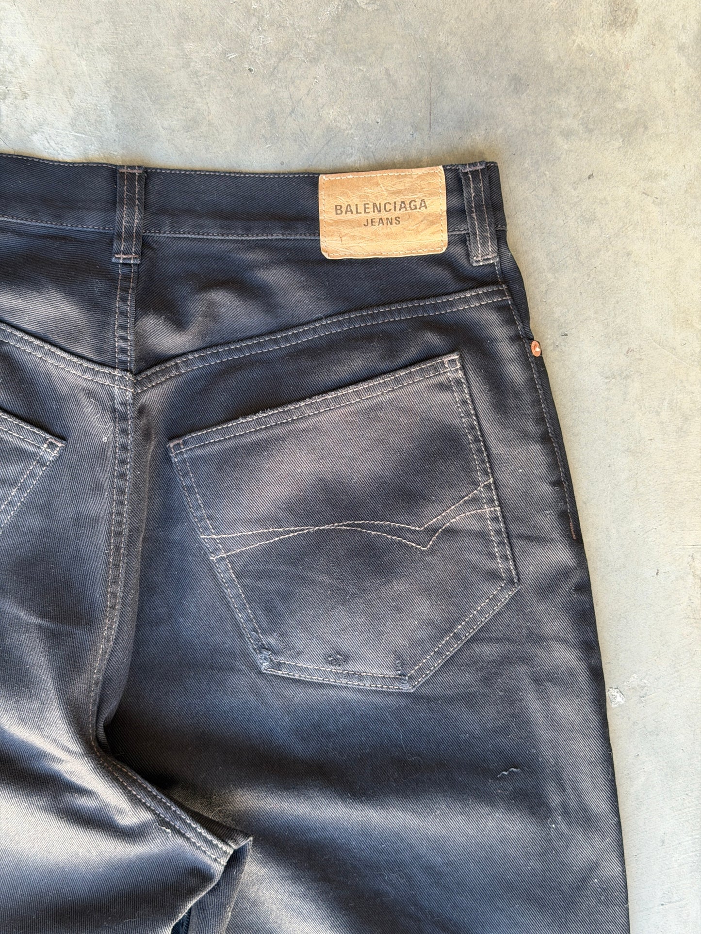 Balenciaga Black Baggy Destroyed Denim