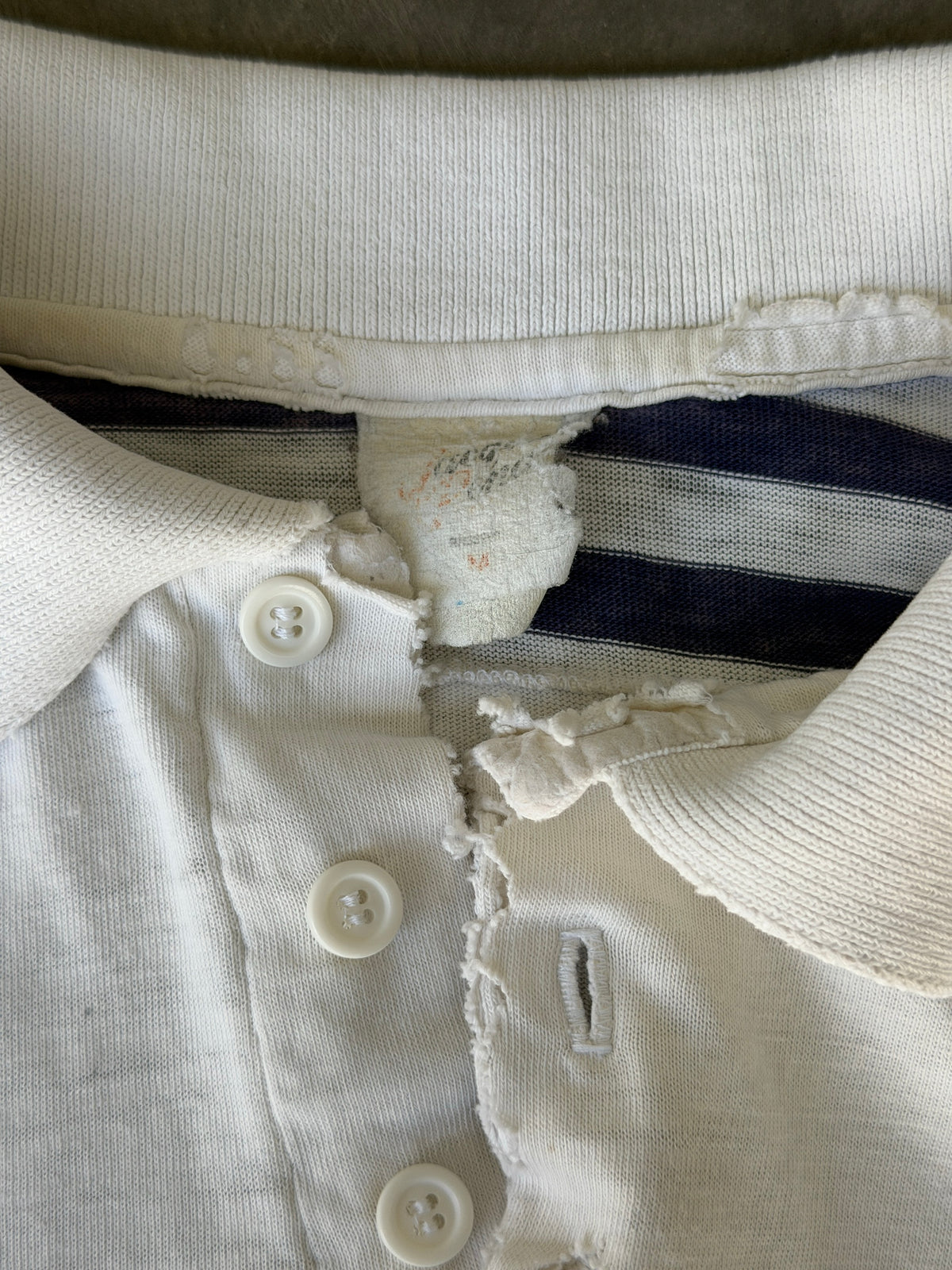 60s white naval polo