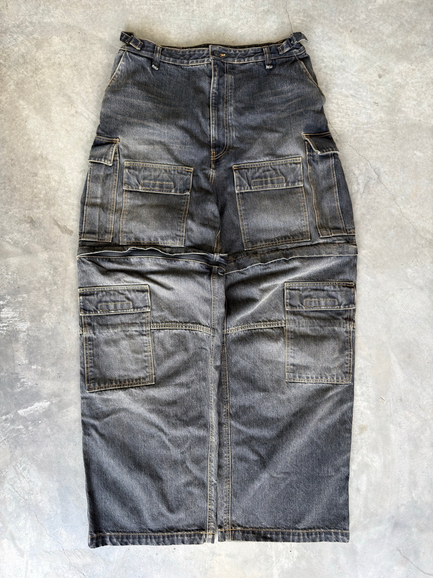 Baleciaga Convertible Japanese Cargo Jeans