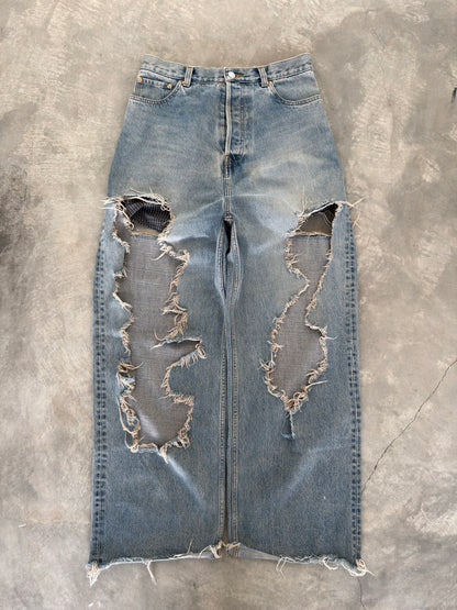 Balenciaga FW21 runway baggy destroyed boxer denim