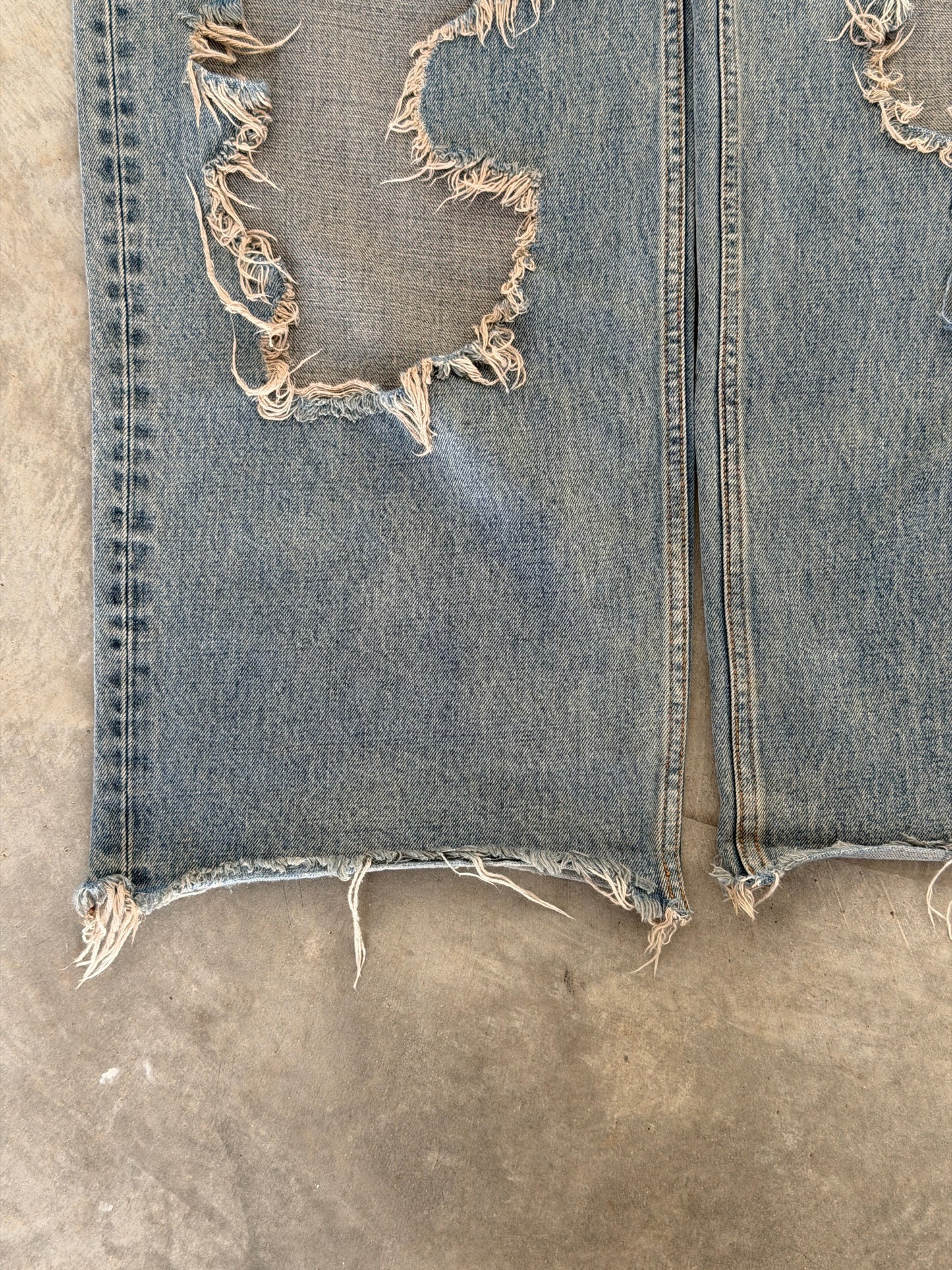 Balenciaga FW21 runway baggy destroyed boxer denim