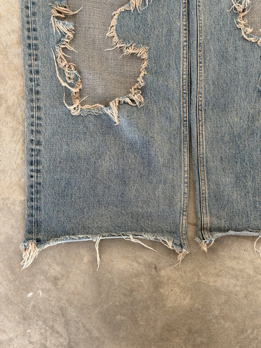 Balenciaga FW21 runway baggy destroyed boxer denim