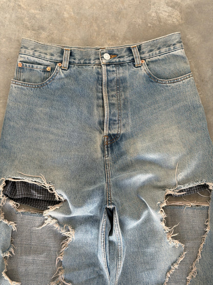 Balenciaga FW21 runway baggy destroyed boxer denim