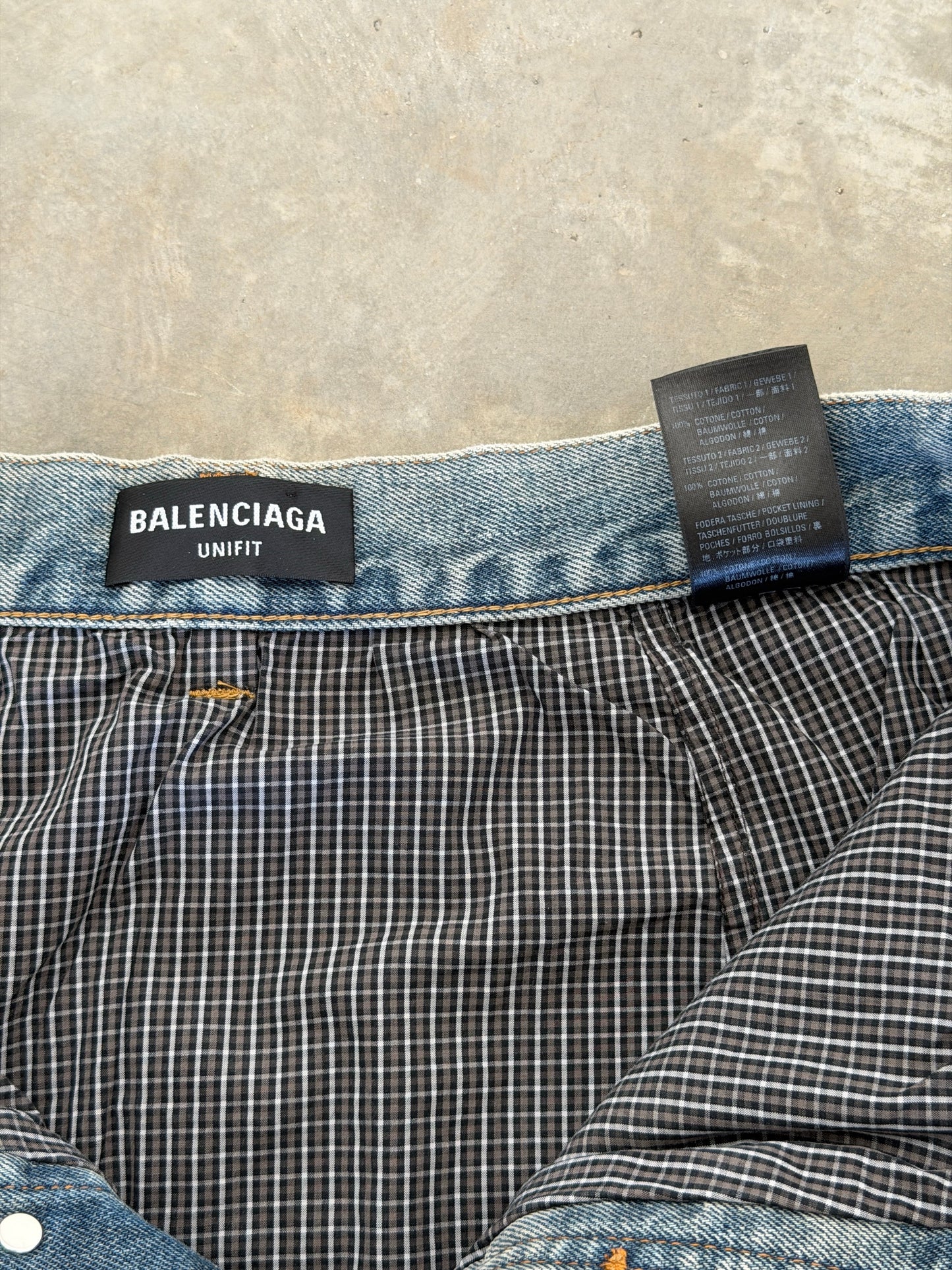Balenciaga FW21 runway baggy destroyed boxer denim