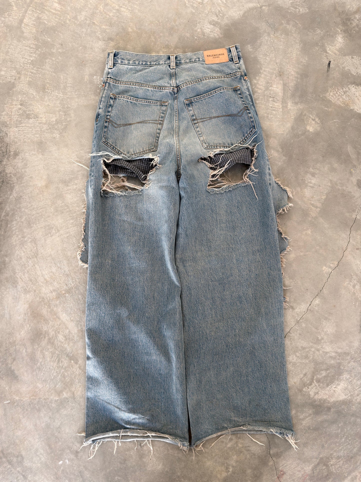 Balenciaga FW21 runway baggy destroyed boxer denim