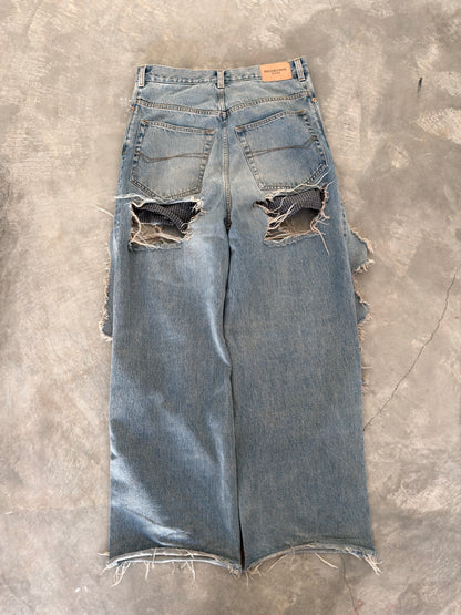 Balenciaga FW21 runway baggy destroyed boxer denim