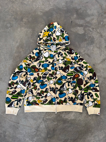 baby milo bape x kaws animal kingdom full zip hoodie