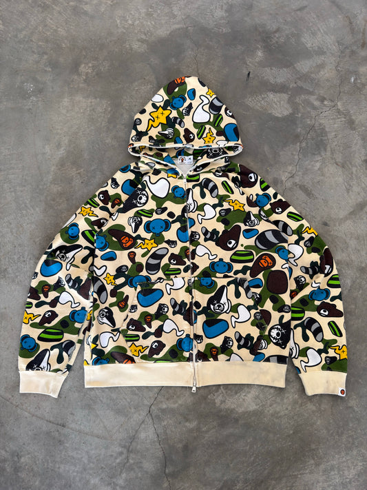 baby milo bape x kaws animal kingdom full zip hoodie