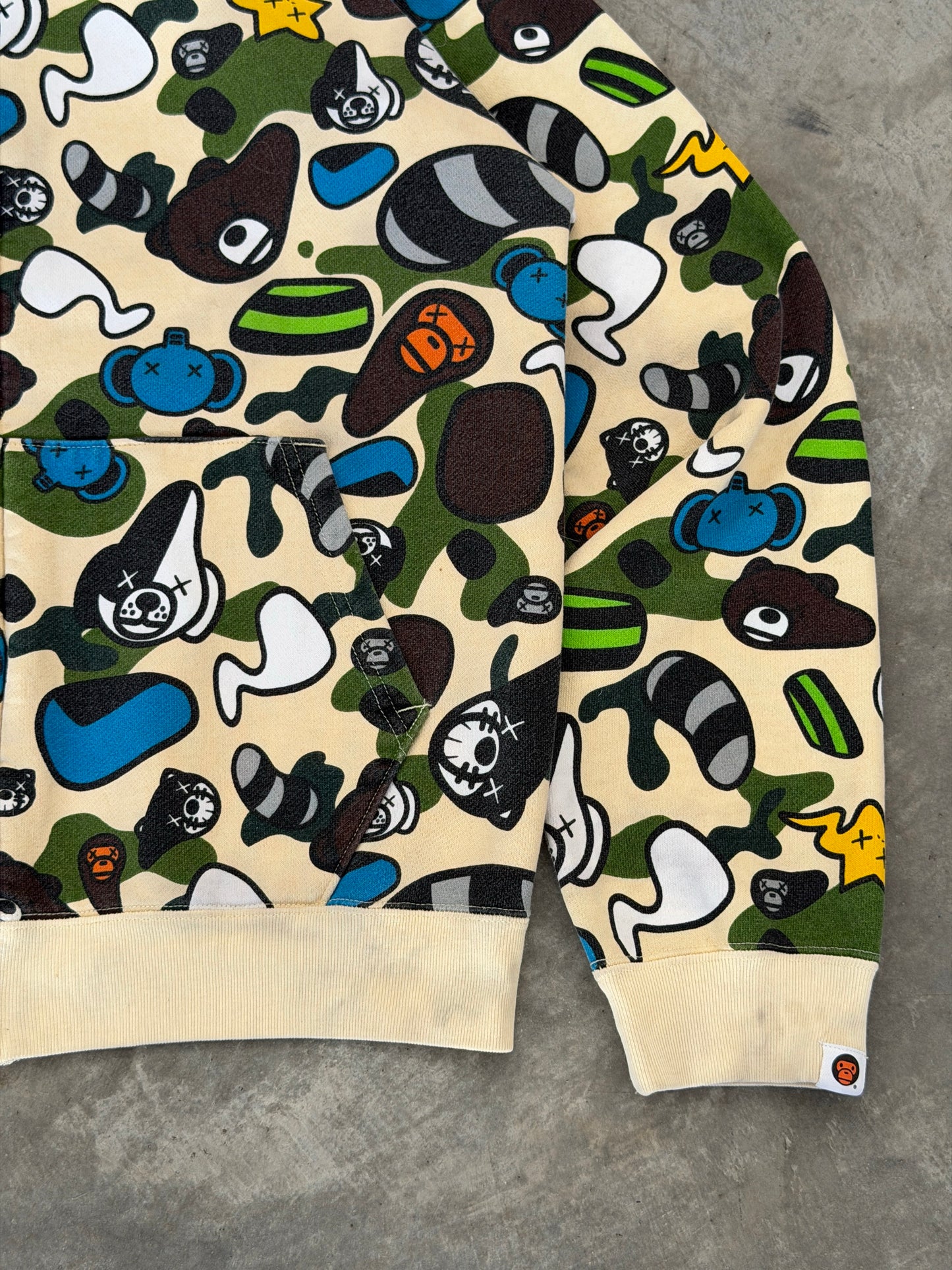 baby milo bape x kaws animal kingdom full zip hoodie