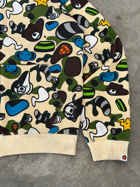 baby milo bape x kaws animal kingdom full zip hoodie