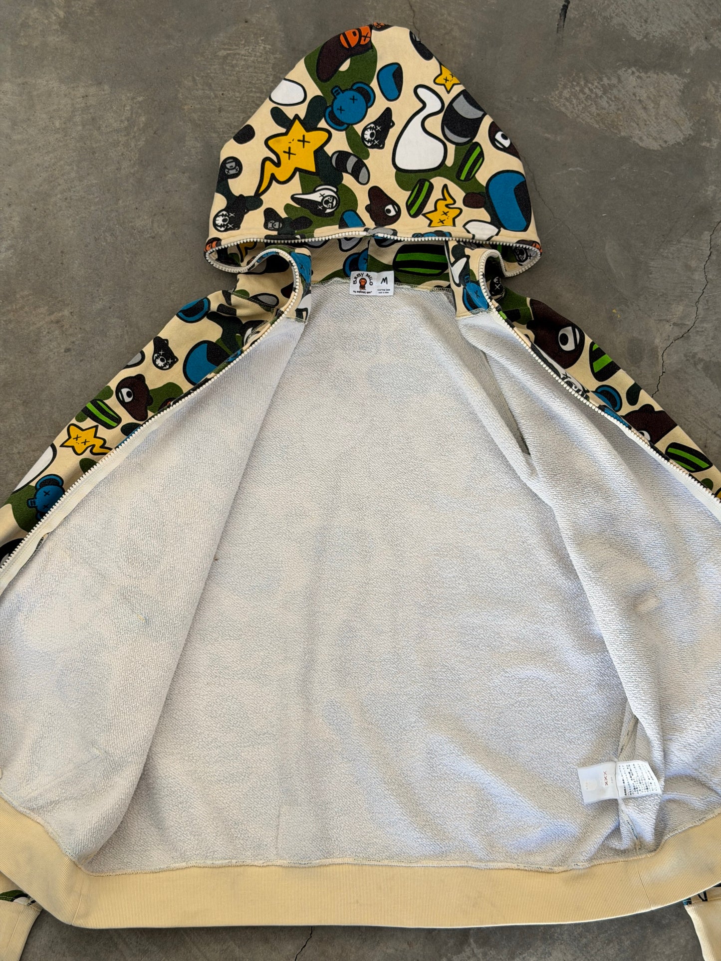 baby milo bape x kaws animal kingdom full zip hoodie