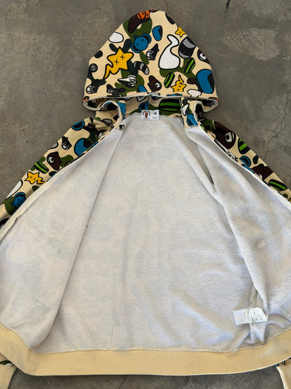 baby milo bape x kaws animal kingdom full zip hoodie