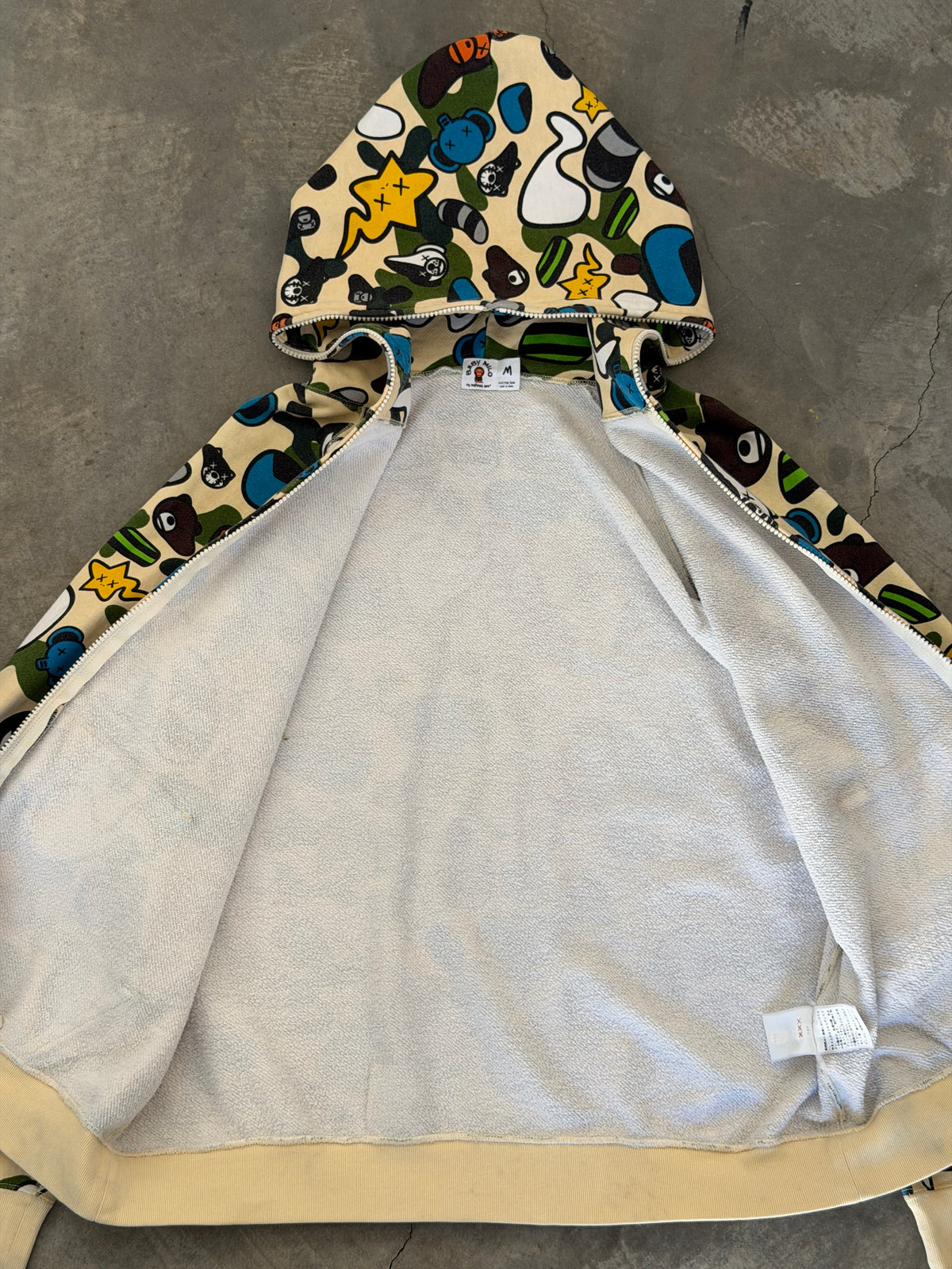 baby milo bape x kaws animal kingdom full zip hoodie
