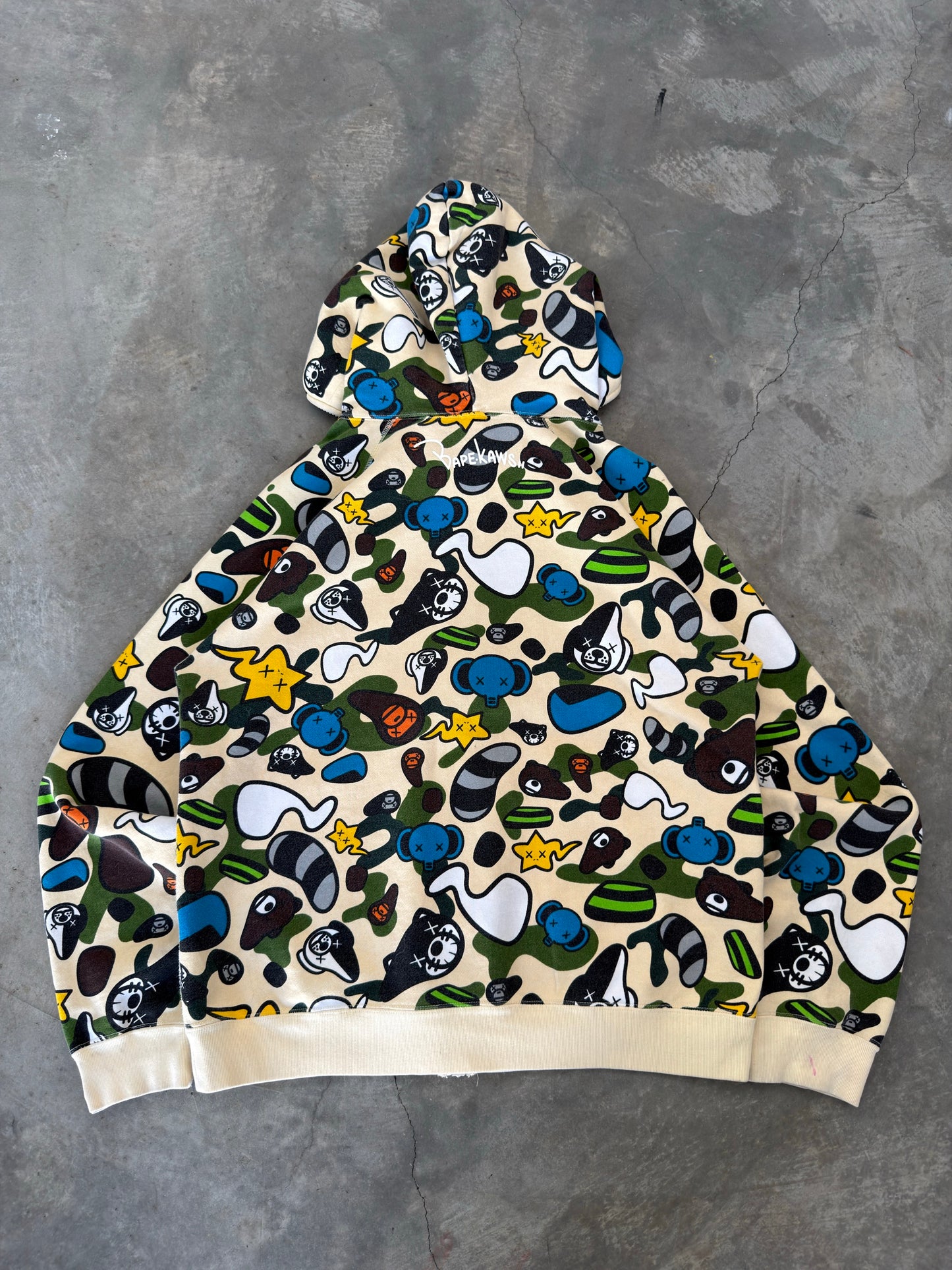baby milo bape x kaws animal kingdom full zip hoodie