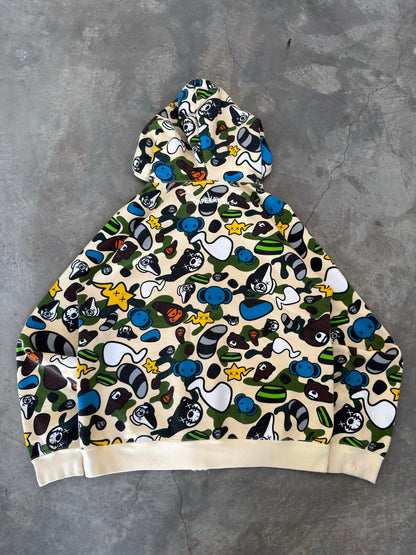 baby milo bape x kaws animal kingdom full zip hoodie