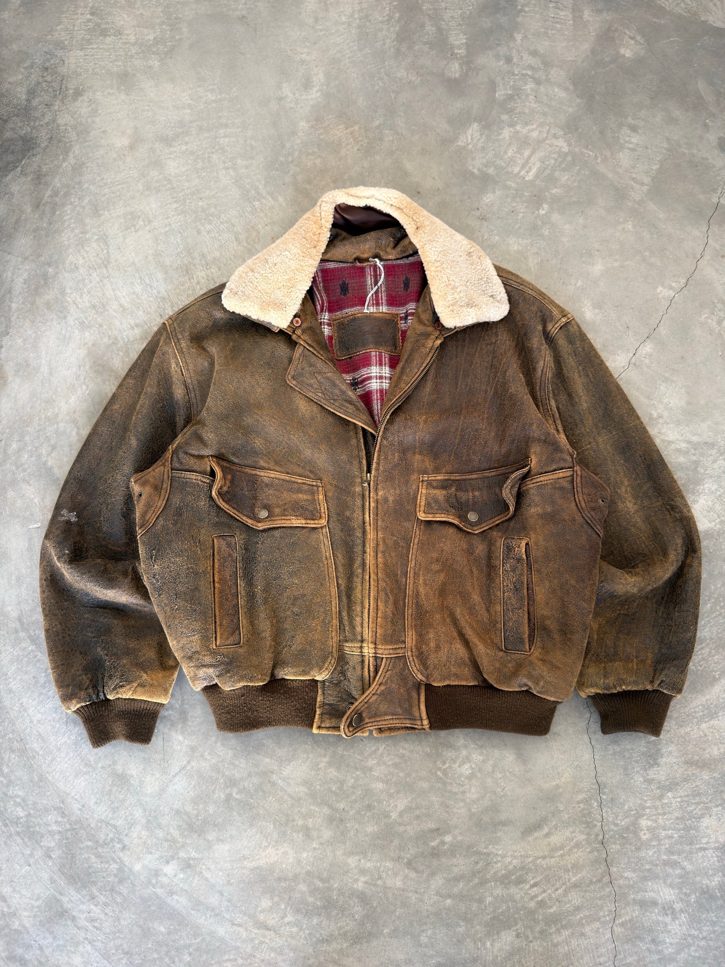 70s suede flight bomber