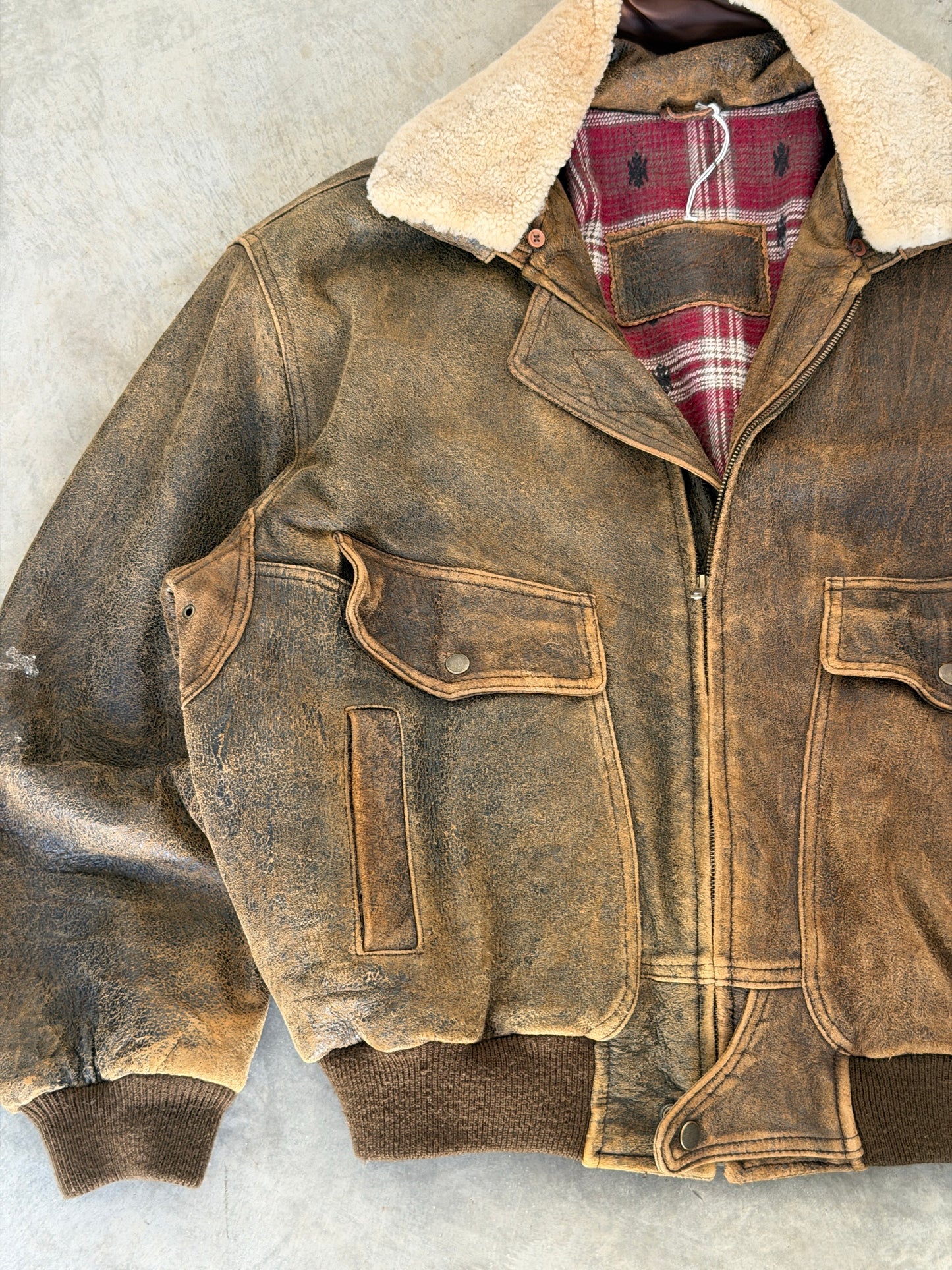 70s suede flight bomber