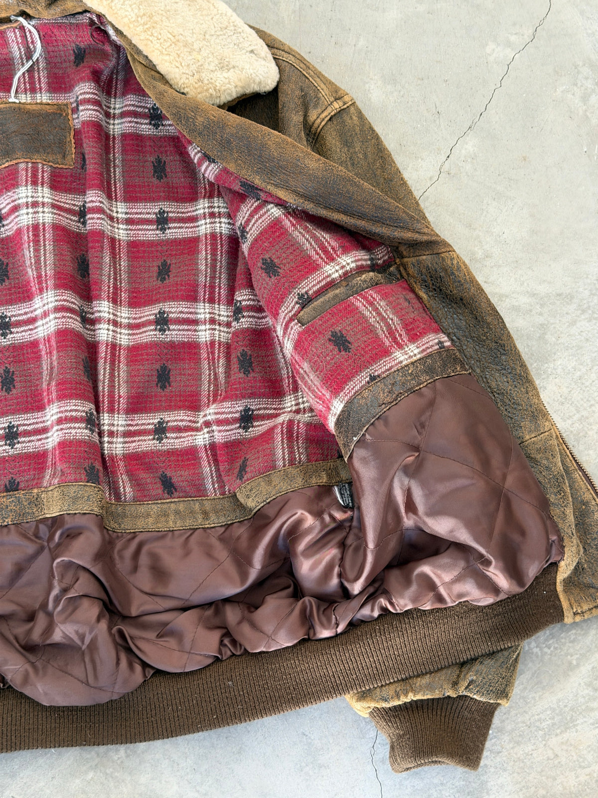 70s suede flight bomber