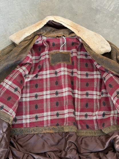 70s suede flight bomber