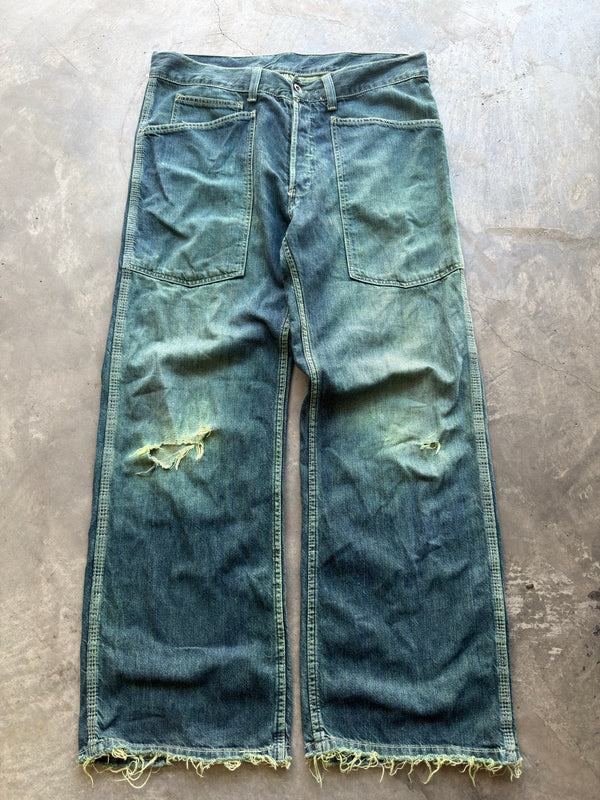 made in Europe buckle back denim