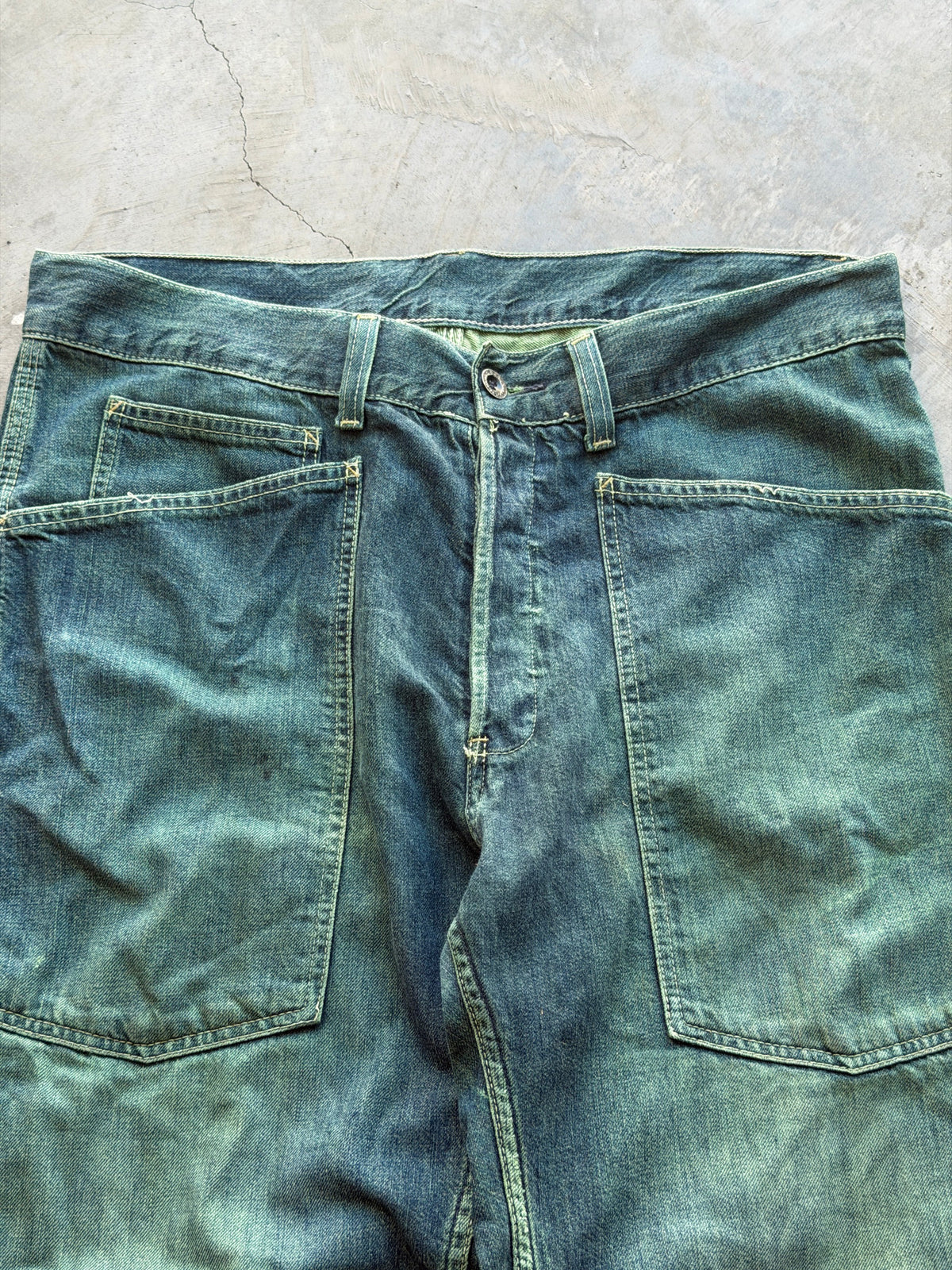 made in Europe buckle back denim