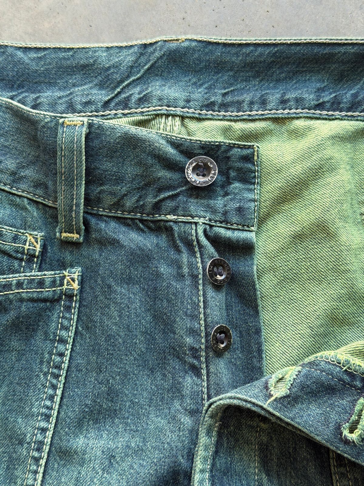 made in Europe buckle back denim