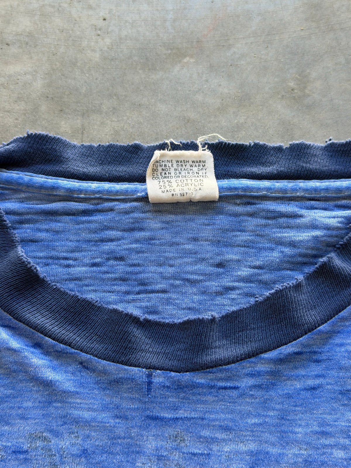 70s thrasher blue ringer tee