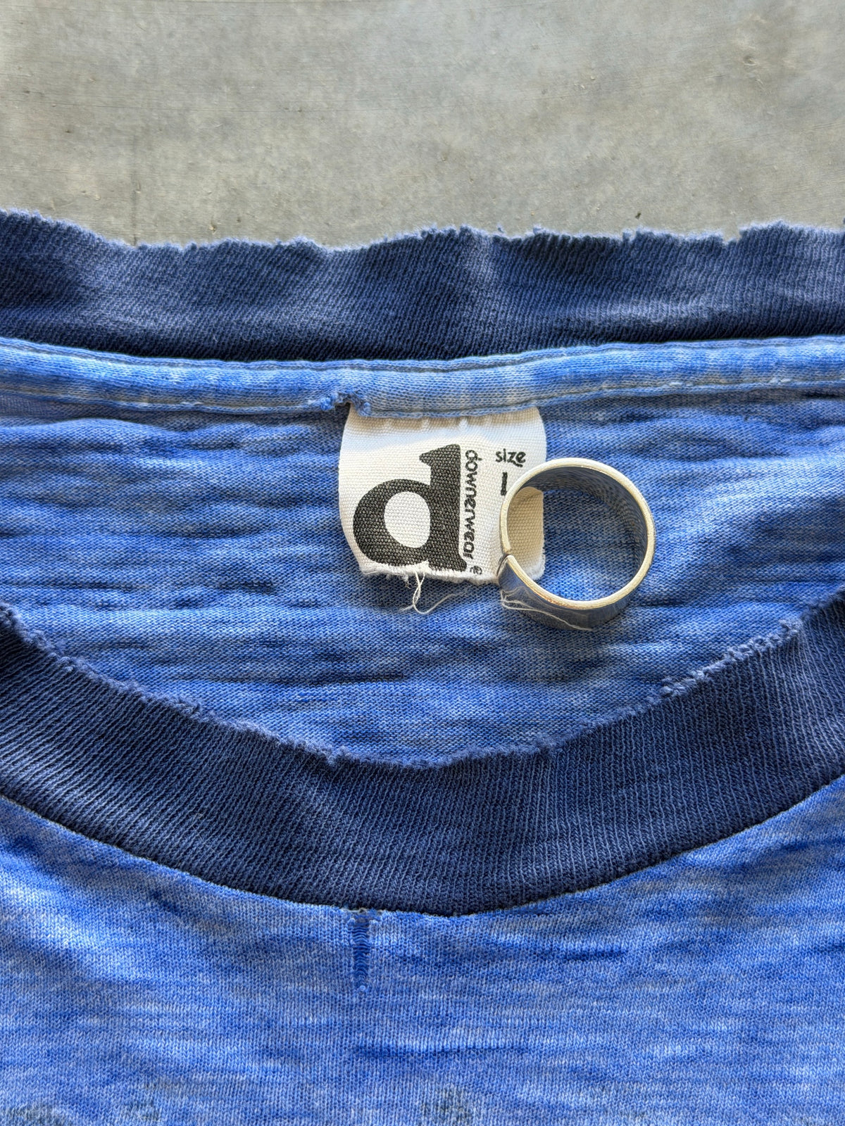 70s thrasher blue ringer tee