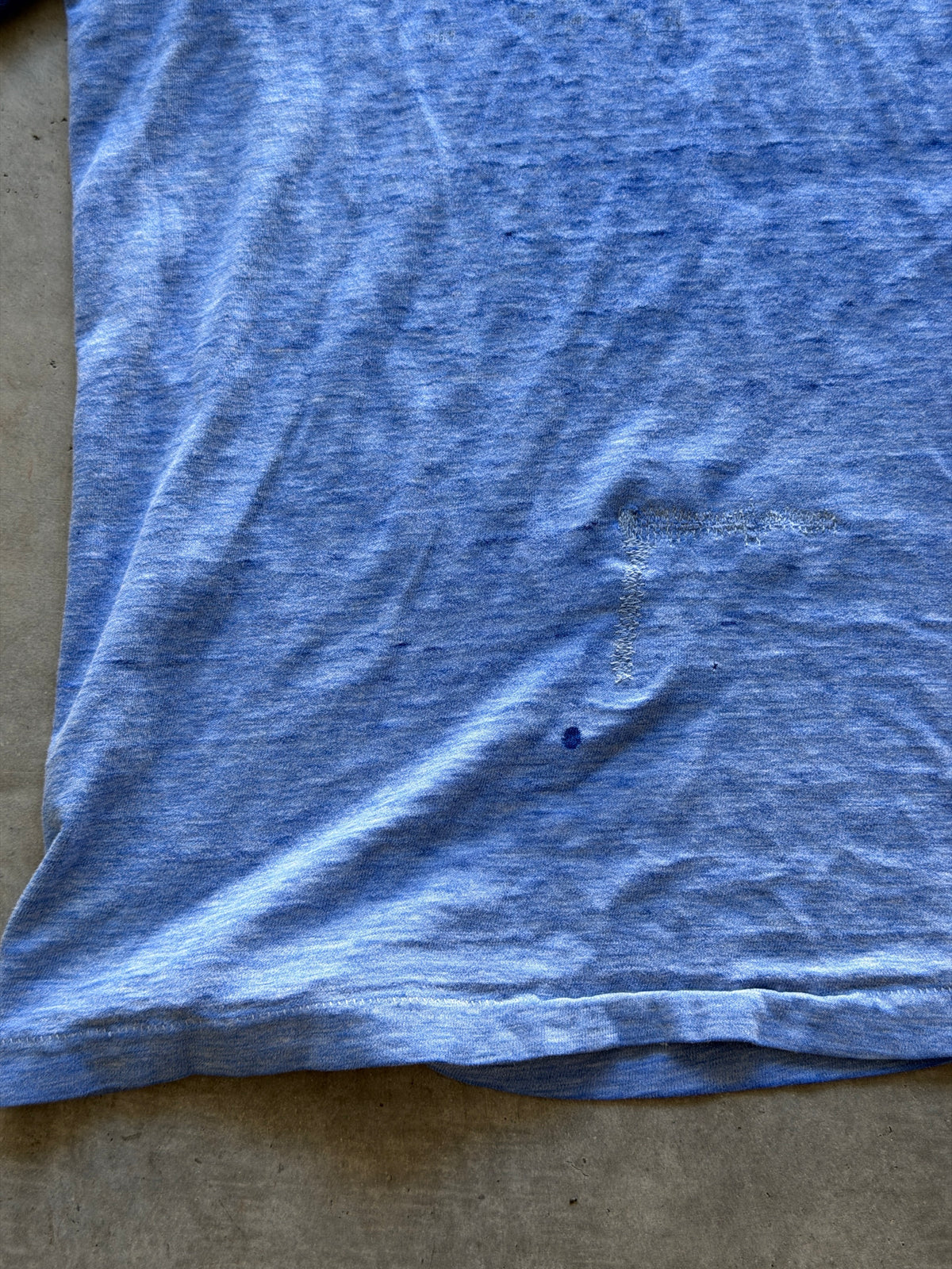 70s thrasher blue ringer tee