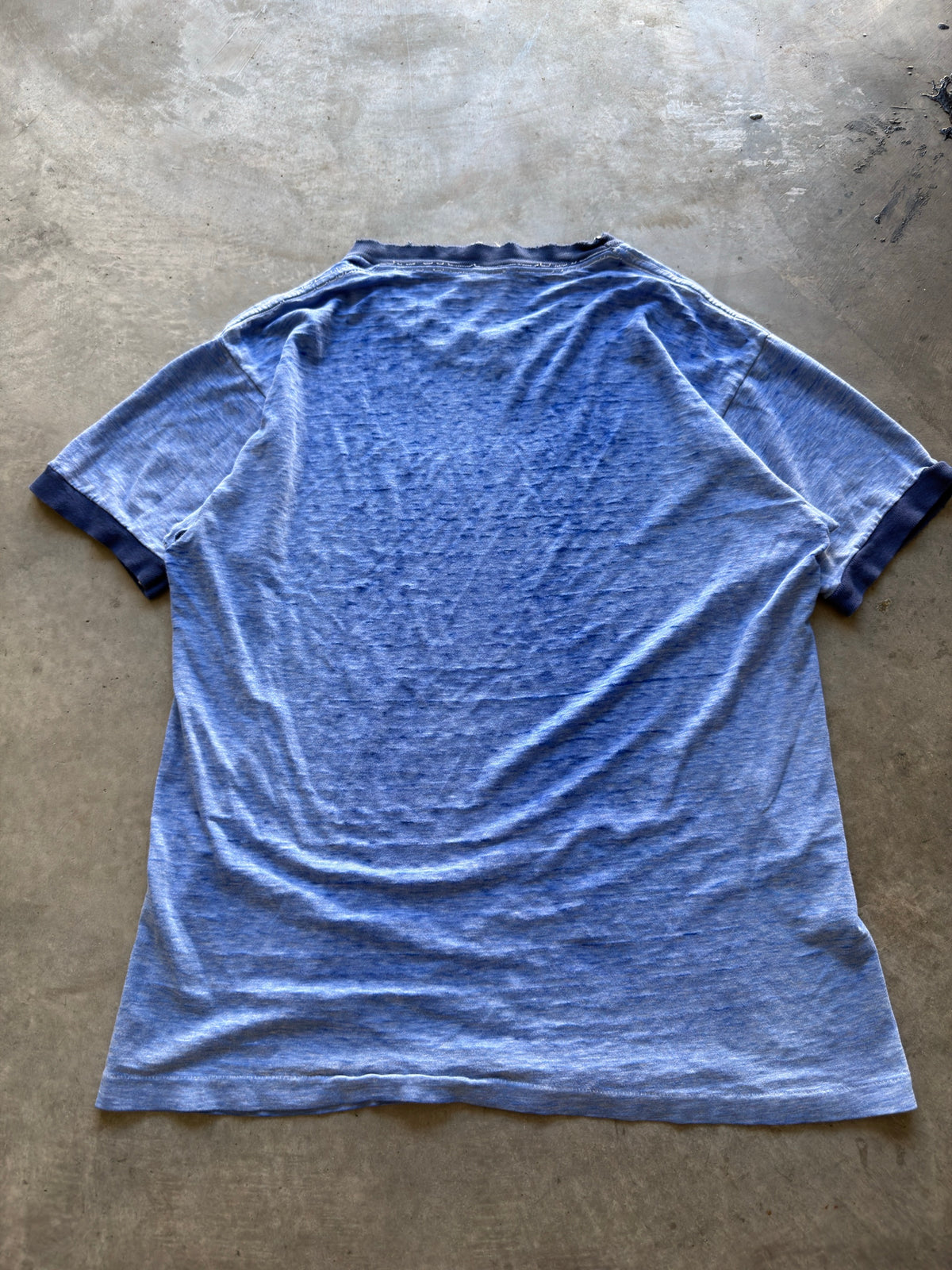 70s thrasher blue ringer tee