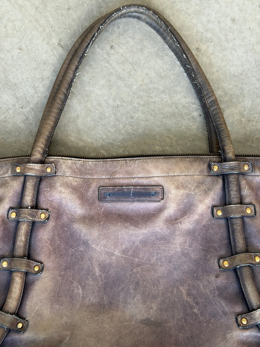 vintage leather rivet bag