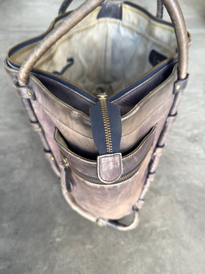 vintage leather rivet bag